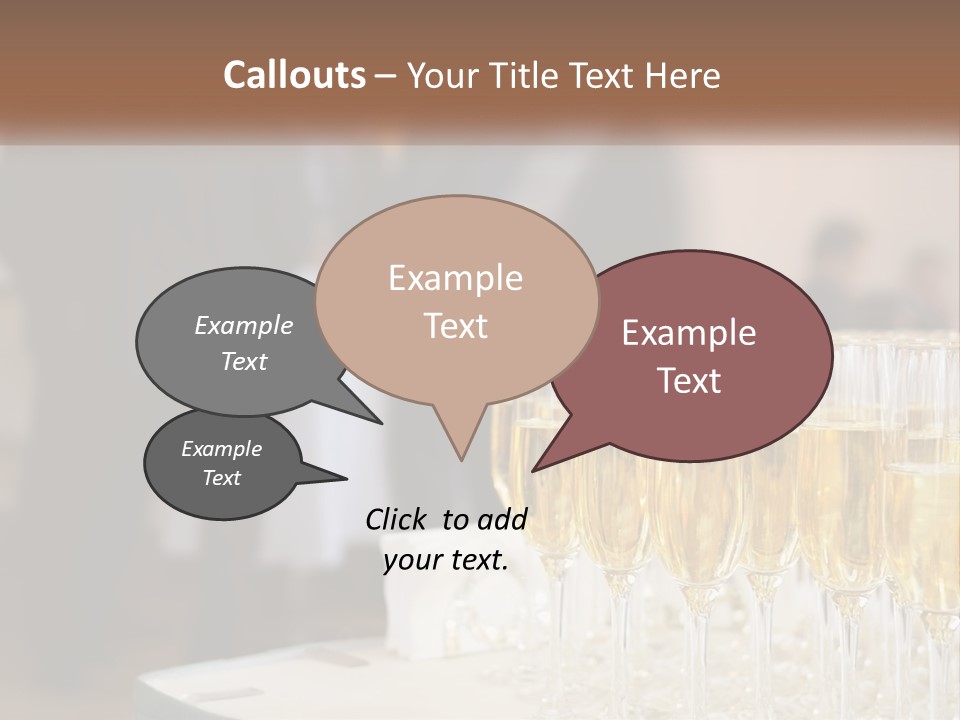 A Group Of People Standing Around A Table With Glasses Of Champagne PowerPoint Template