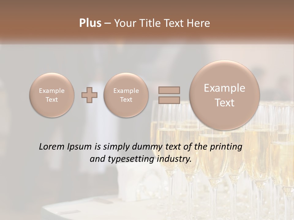 A Group Of People Standing Around A Table With Glasses Of Champagne PowerPoint Template