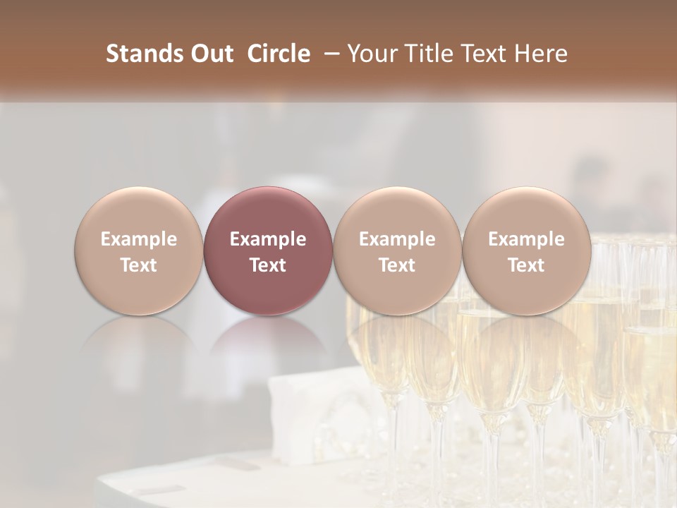 A Group Of People Standing Around A Table With Glasses Of Champagne PowerPoint Template