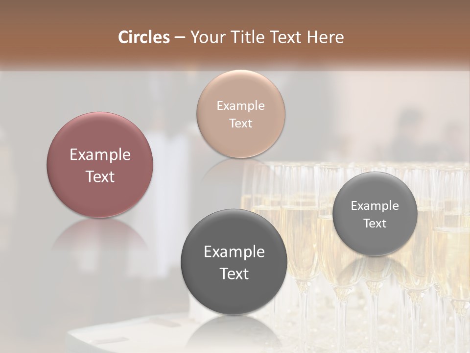 A Group Of People Standing Around A Table With Glasses Of Champagne PowerPoint Template