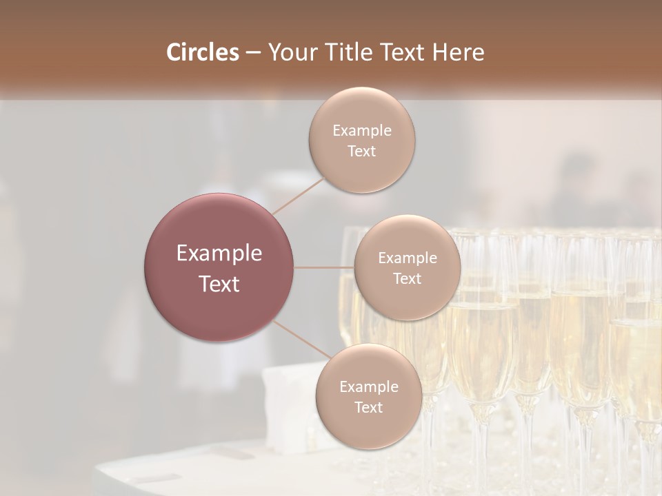 A Group Of People Standing Around A Table With Glasses Of Champagne PowerPoint Template