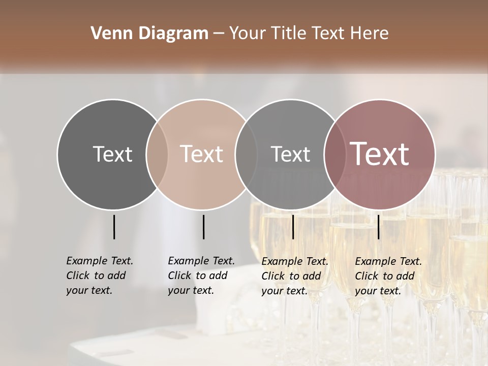 A Group Of People Standing Around A Table With Glasses Of Champagne PowerPoint Template
