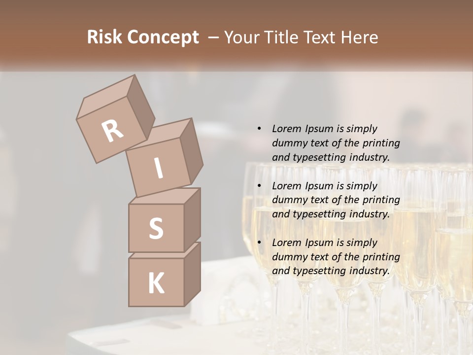 A Group Of People Standing Around A Table With Glasses Of Champagne PowerPoint Template