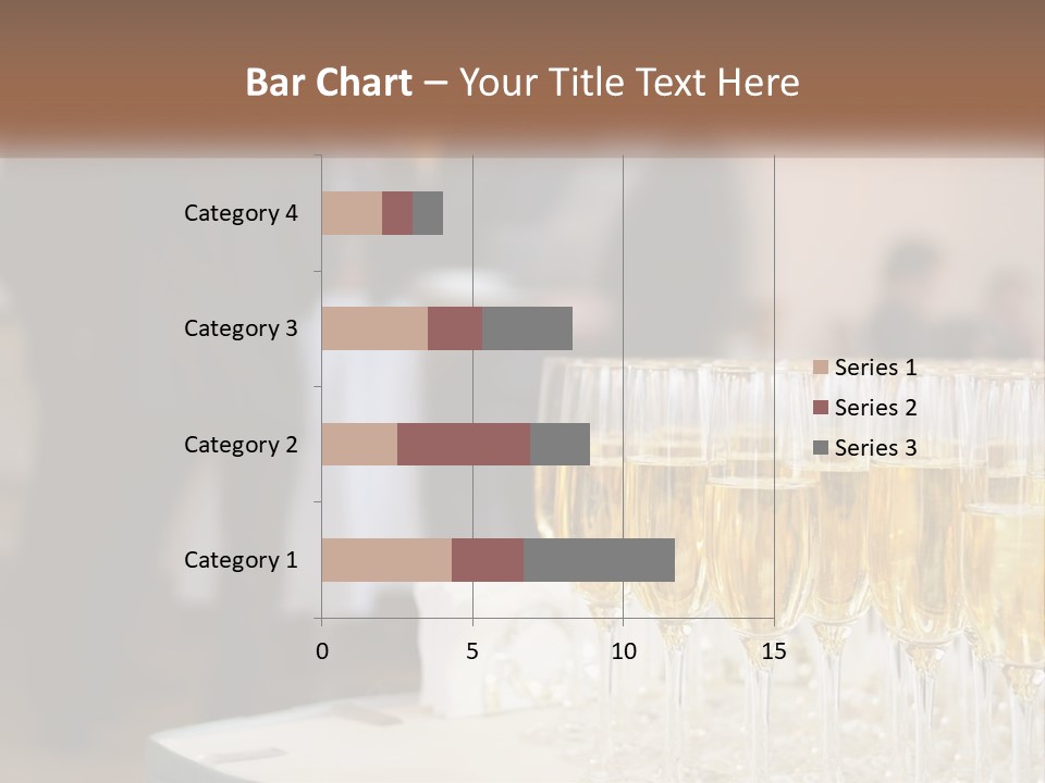 A Group Of People Standing Around A Table With Glasses Of Champagne PowerPoint Template