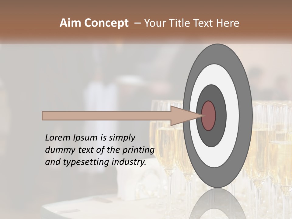 A Group Of People Standing Around A Table With Glasses Of Champagne PowerPoint Template