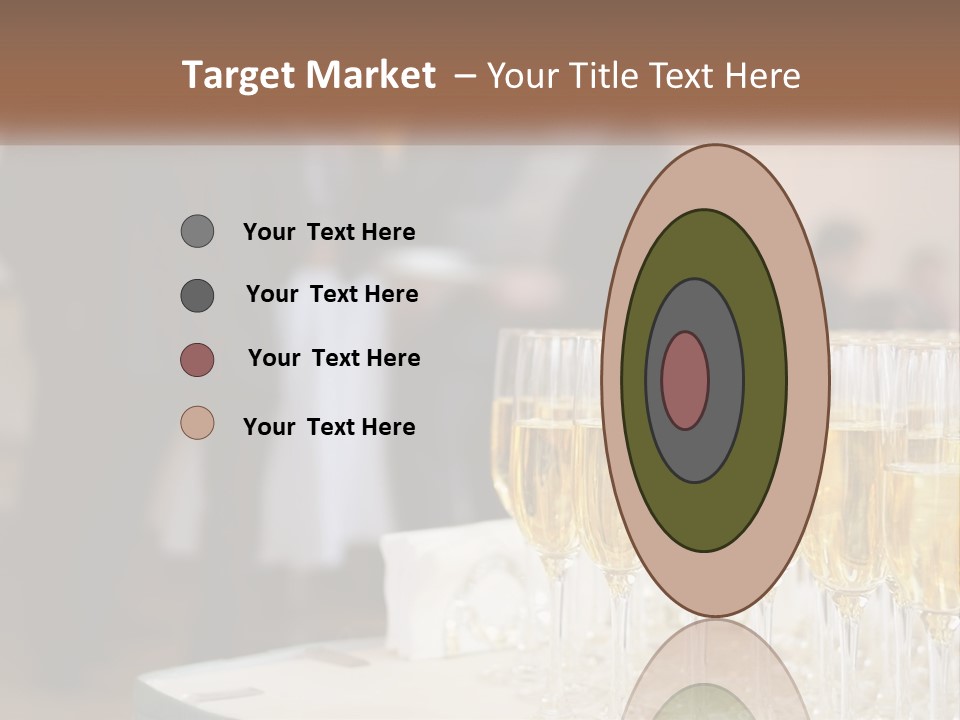 A Group Of People Standing Around A Table With Glasses Of Champagne PowerPoint Template
