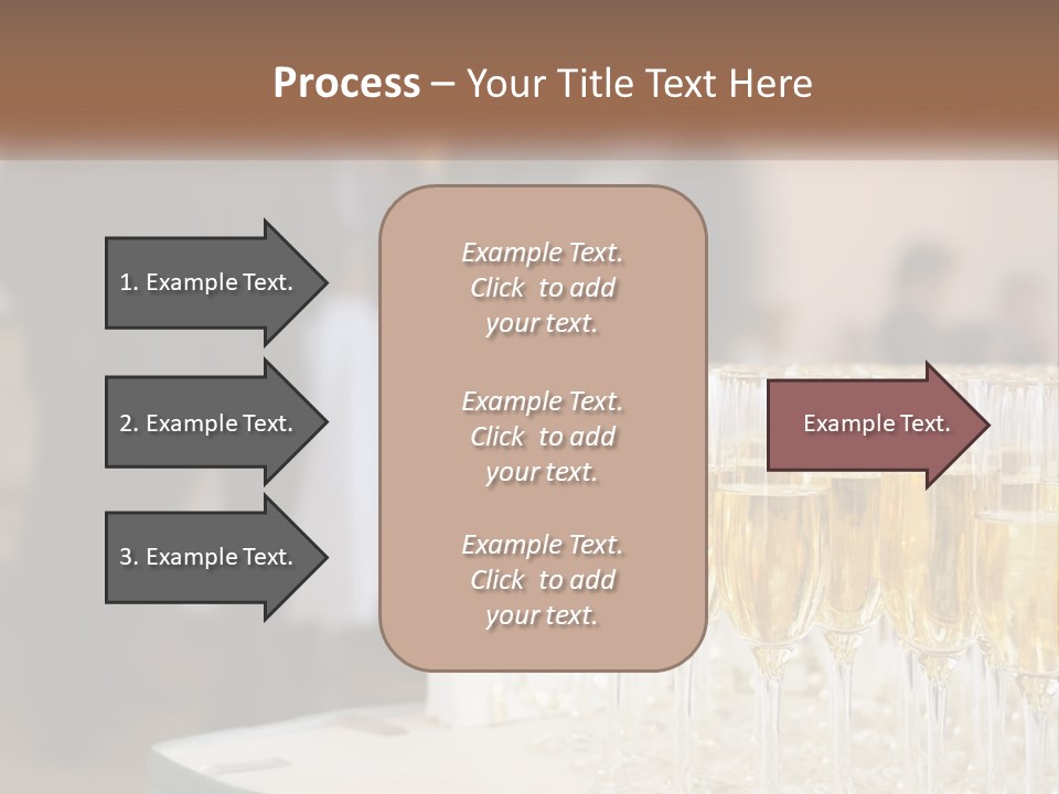 A Group Of People Standing Around A Table With Glasses Of Champagne PowerPoint Template