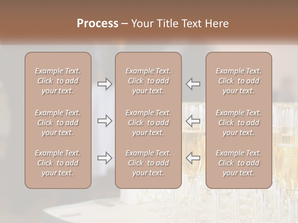 A Group Of People Standing Around A Table With Glasses Of Champagne PowerPoint Template