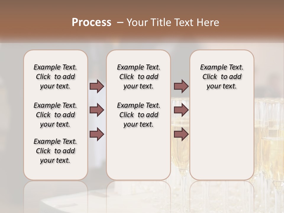A Group Of People Standing Around A Table With Glasses Of Champagne PowerPoint Template