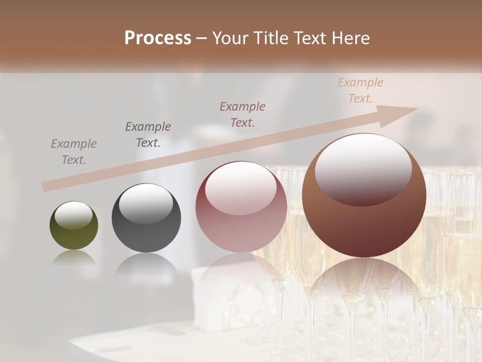 A Group Of People Standing Around A Table With Glasses Of Champagne PowerPoint Template