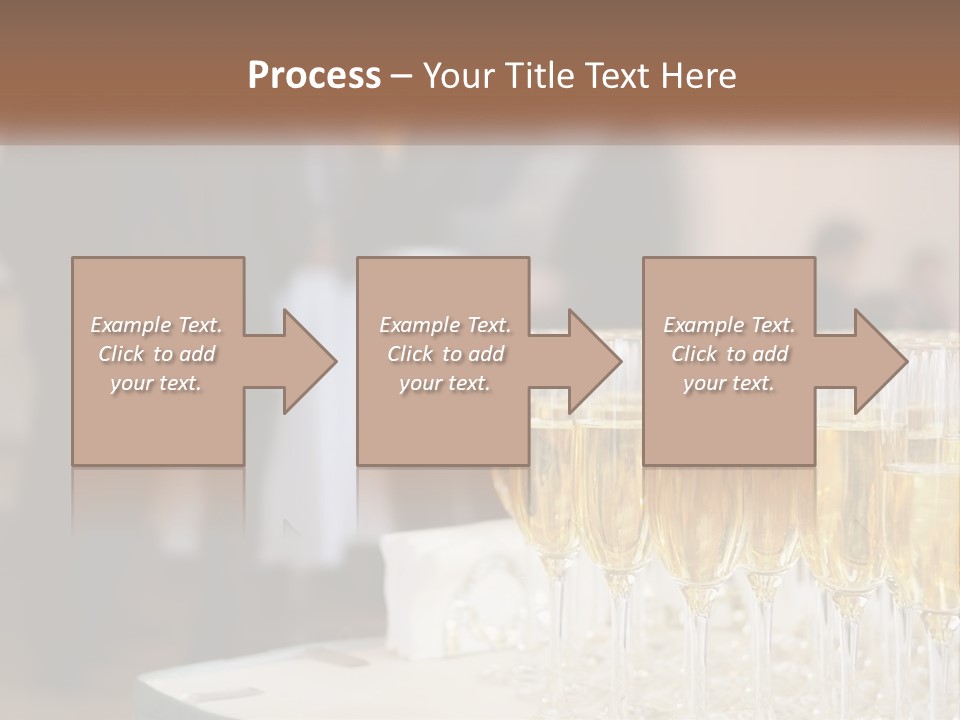 A Group Of People Standing Around A Table With Glasses Of Champagne PowerPoint Template