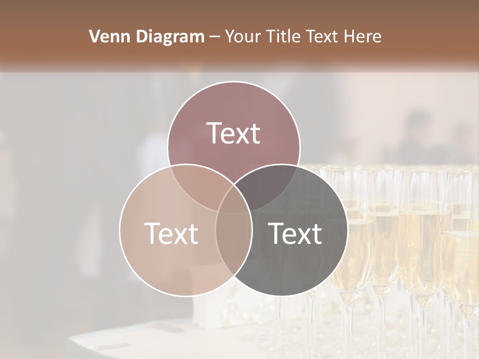 A Group Of People Standing Around A Table With Glasses Of Champagne PowerPoint Template