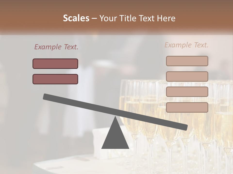 A Group Of People Standing Around A Table With Glasses Of Champagne PowerPoint Template