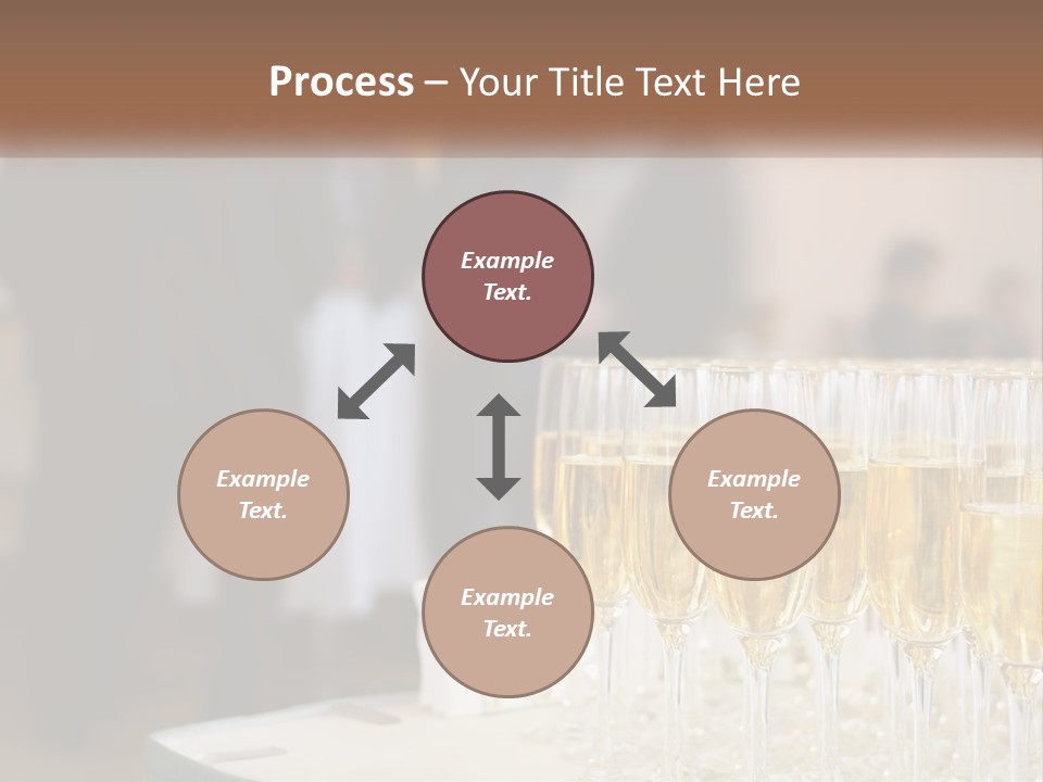 A Group Of People Standing Around A Table With Glasses Of Champagne PowerPoint Template