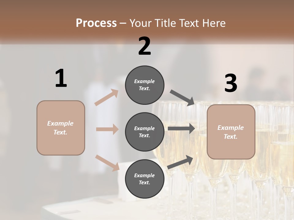A Group Of People Standing Around A Table With Glasses Of Champagne PowerPoint Template