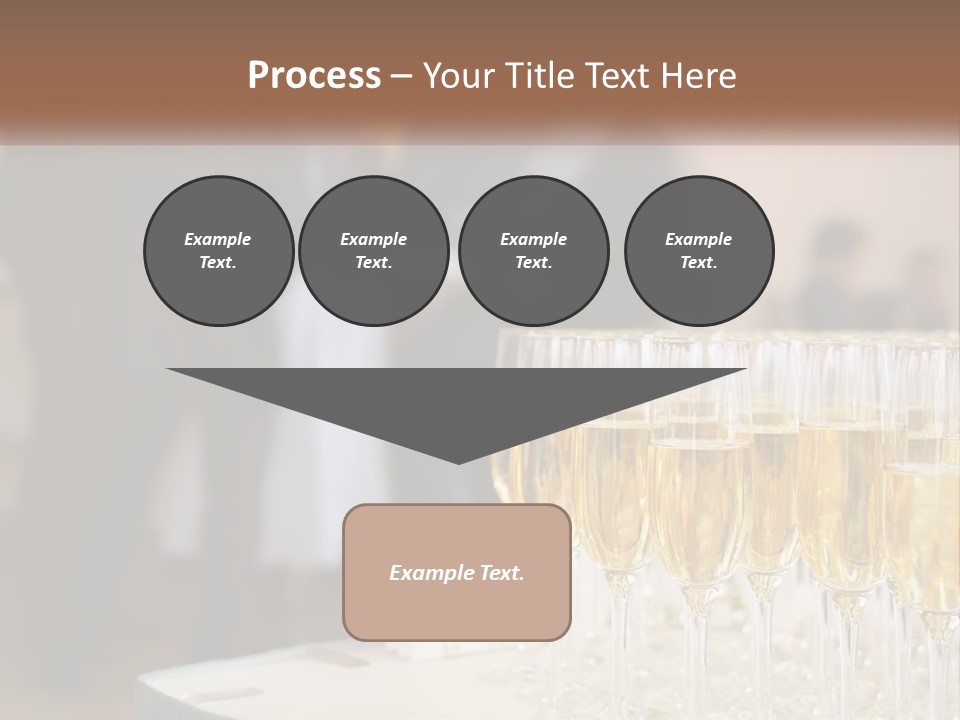 A Group Of People Standing Around A Table With Glasses Of Champagne PowerPoint Template