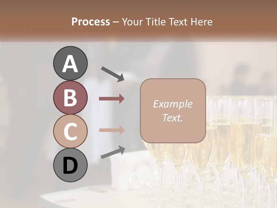 A Group Of People Standing Around A Table With Glasses Of Champagne PowerPoint Template