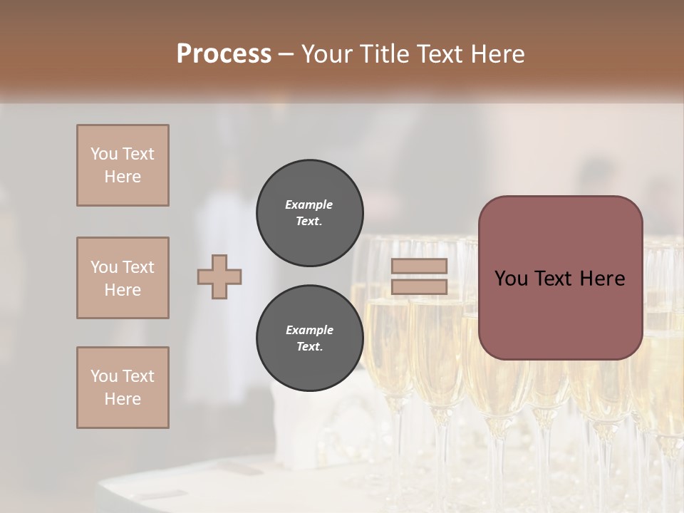 A Group Of People Standing Around A Table With Glasses Of Champagne PowerPoint Template