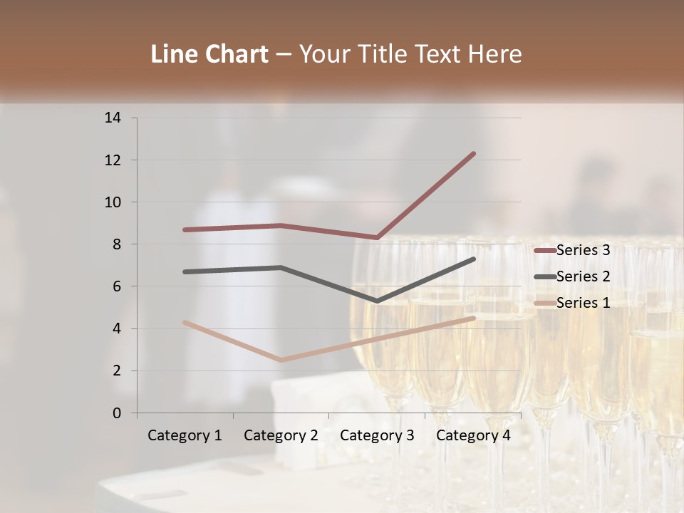 A Group Of People Standing Around A Table With Glasses Of Champagne PowerPoint Template