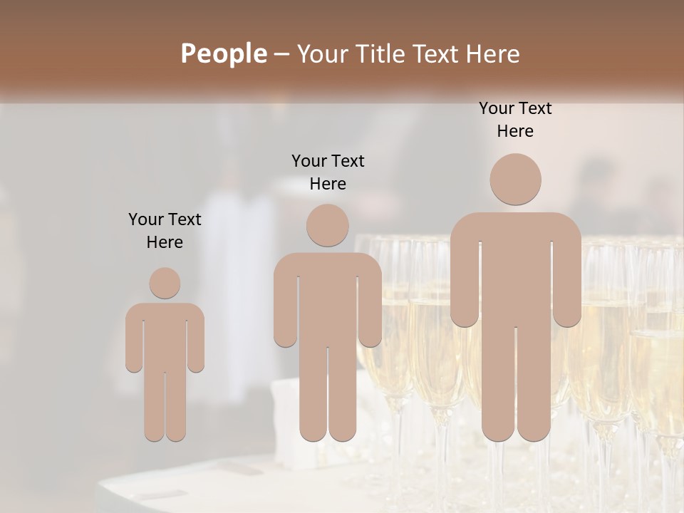 A Group Of People Standing Around A Table With Glasses Of Champagne PowerPoint Template