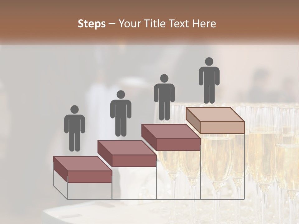 A Group Of People Standing Around A Table With Glasses Of Champagne PowerPoint Template