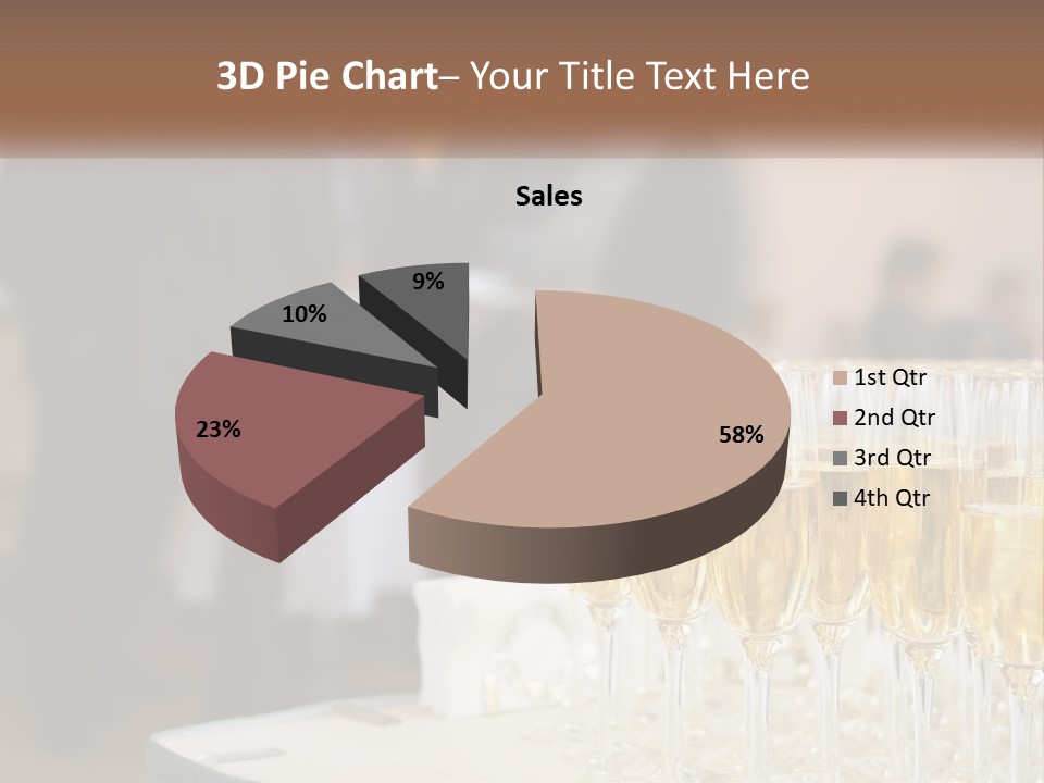 A Group Of People Standing Around A Table With Glasses Of Champagne PowerPoint Template