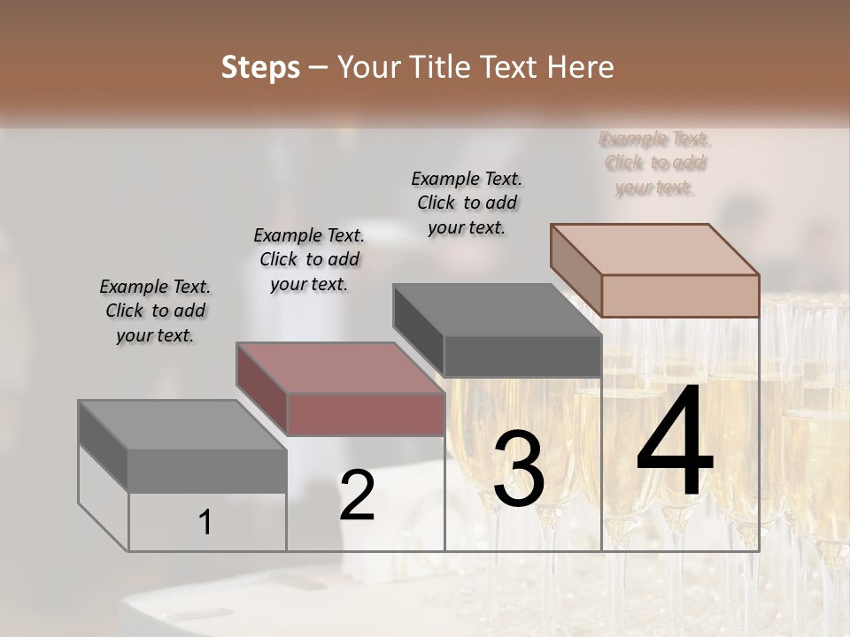 A Group Of People Standing Around A Table With Glasses Of Champagne PowerPoint Template
