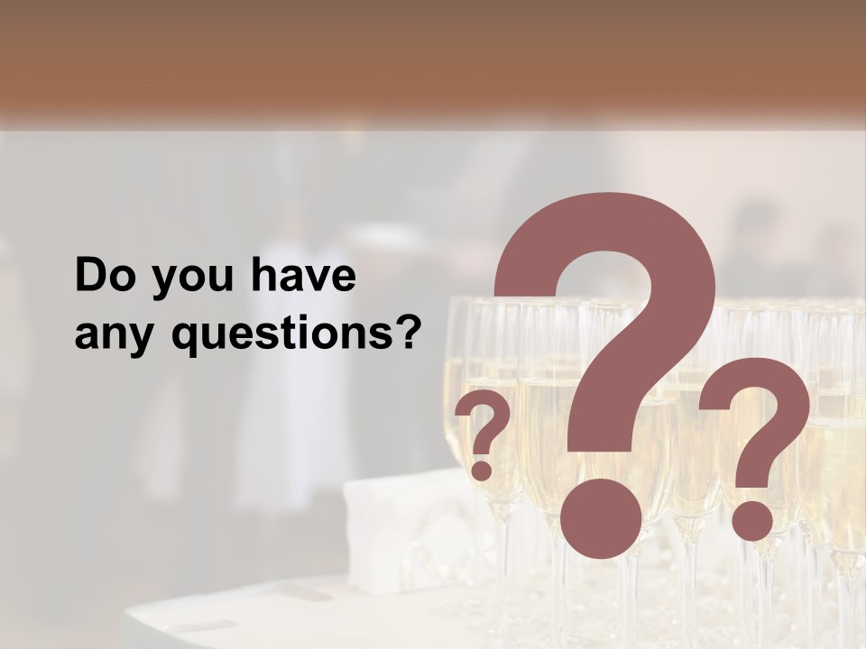 A Group Of People Standing Around A Table With Glasses Of Champagne PowerPoint Template