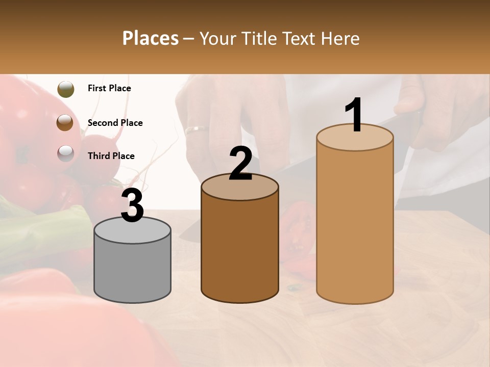 A Person Cutting A Tomato On A Cutting Board PowerPoint Template