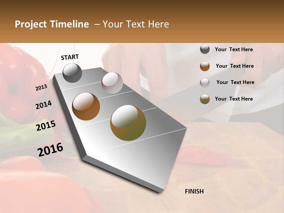 A Person Cutting A Tomato On A Cutting Board PowerPoint Template