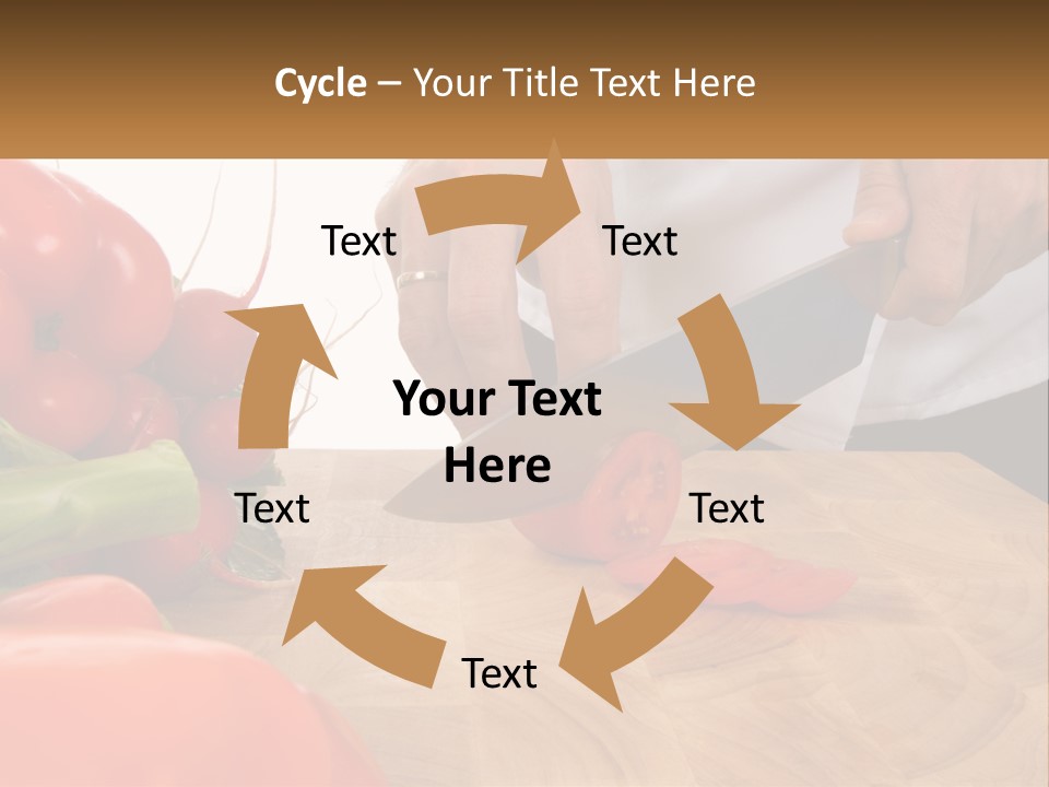 A Person Cutting A Tomato On A Cutting Board PowerPoint Template
