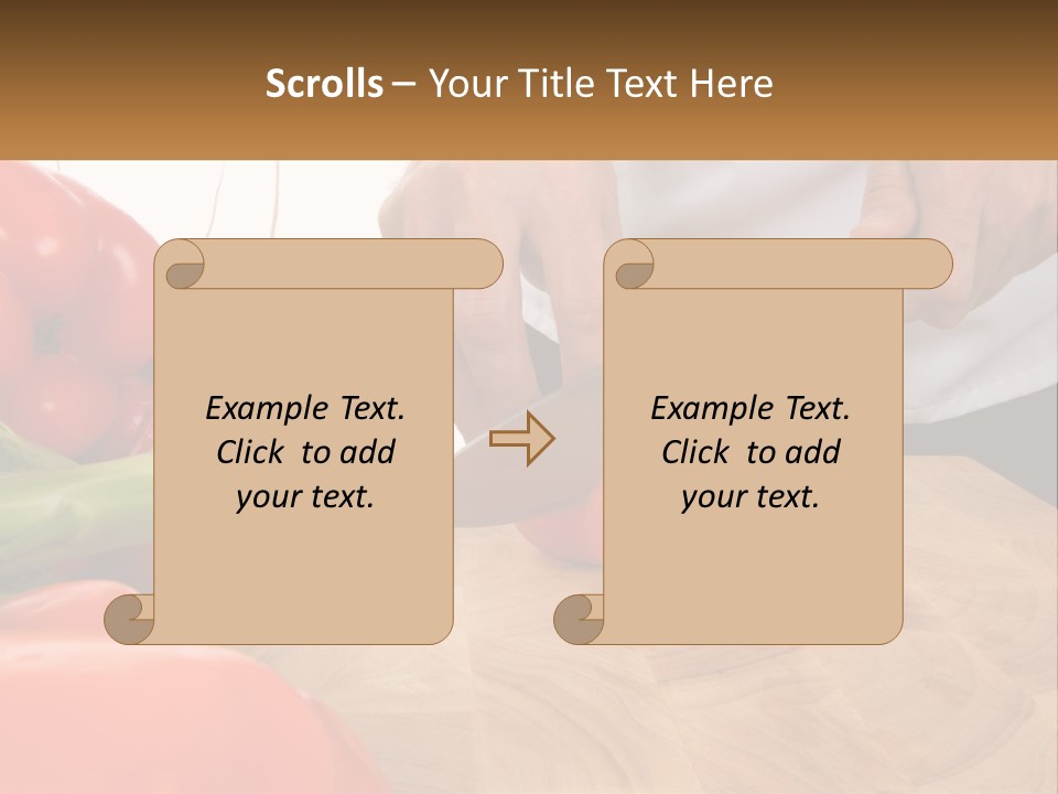 A Person Cutting A Tomato On A Cutting Board PowerPoint Template