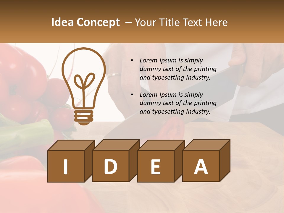 A Person Cutting A Tomato On A Cutting Board PowerPoint Template