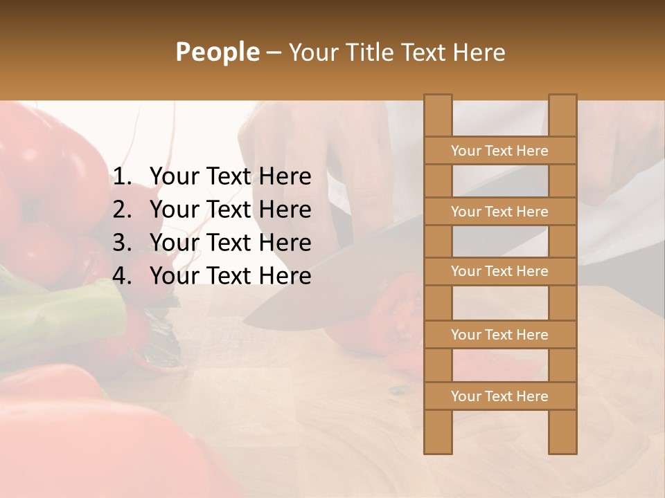 A Person Cutting A Tomato On A Cutting Board PowerPoint Template