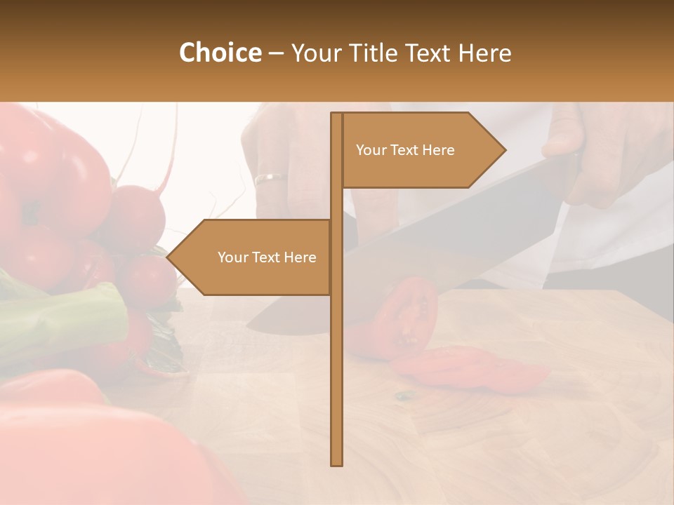 A Person Cutting A Tomato On A Cutting Board PowerPoint Template