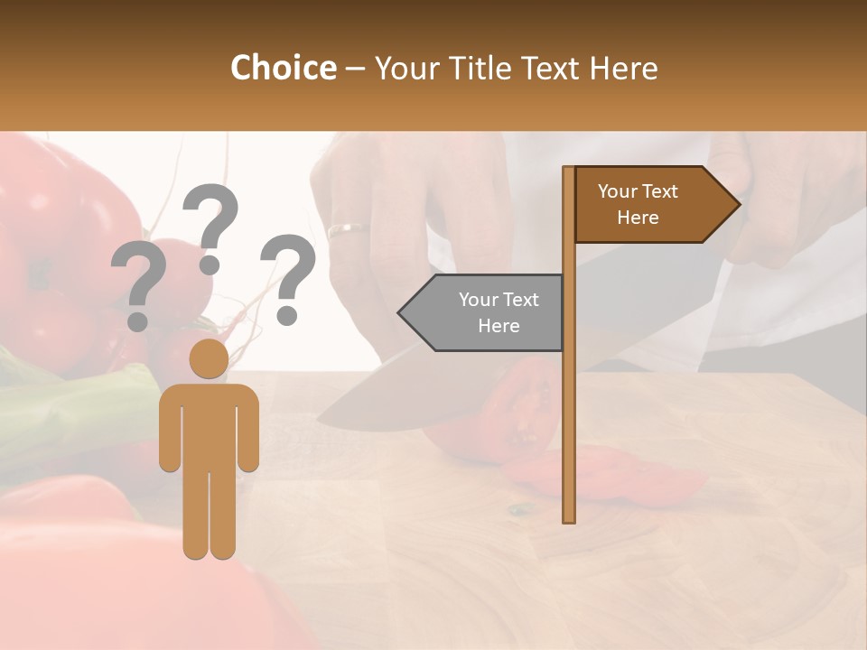 A Person Cutting A Tomato On A Cutting Board PowerPoint Template