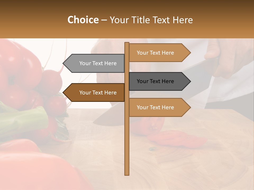 A Person Cutting A Tomato On A Cutting Board PowerPoint Template