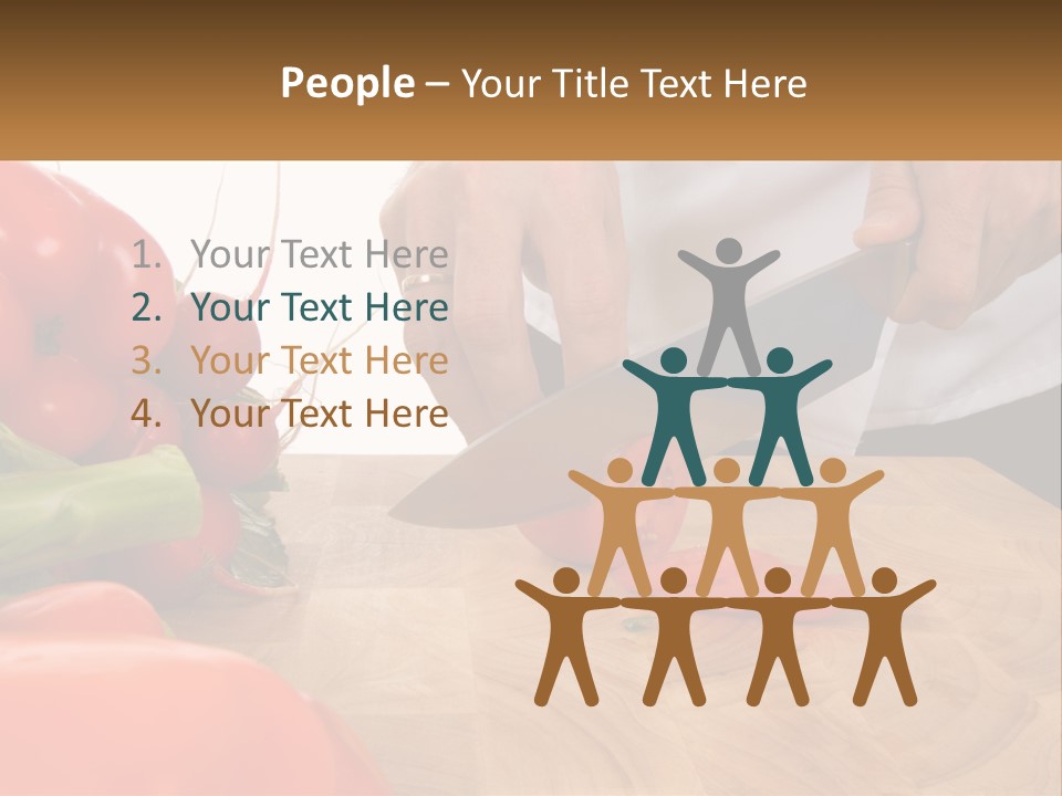 A Person Cutting A Tomato On A Cutting Board PowerPoint Template