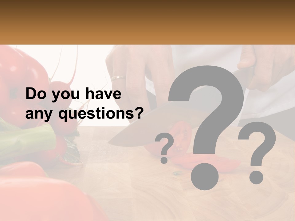 A Person Cutting A Tomato On A Cutting Board PowerPoint Template