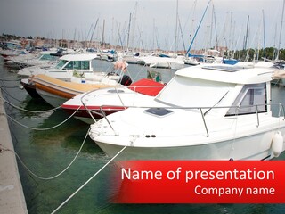 A Number Of Boats In A Body Of Water PowerPoint Template