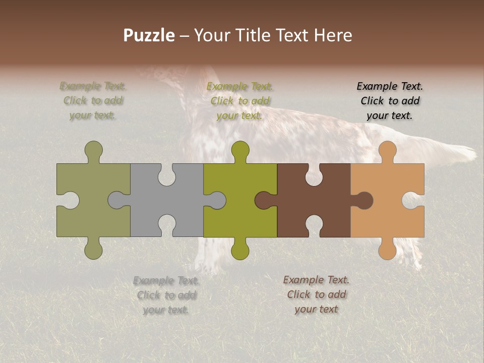 A Brown And White Dog Standing On Top Of A Lush Green Field PowerPoint Template