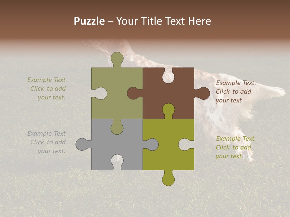 A Brown And White Dog Standing On Top Of A Lush Green Field PowerPoint Template