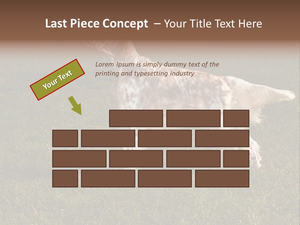 A Brown And White Dog Standing On Top Of A Lush Green Field PowerPoint Template
