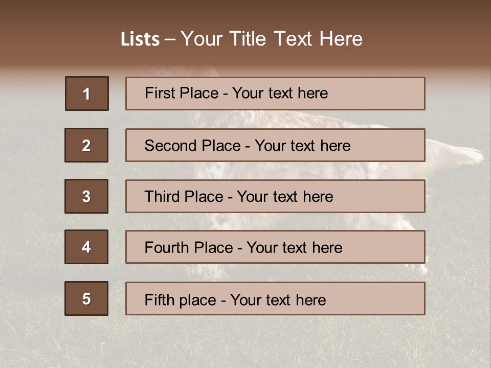 A Brown And White Dog Standing On Top Of A Lush Green Field PowerPoint Template
