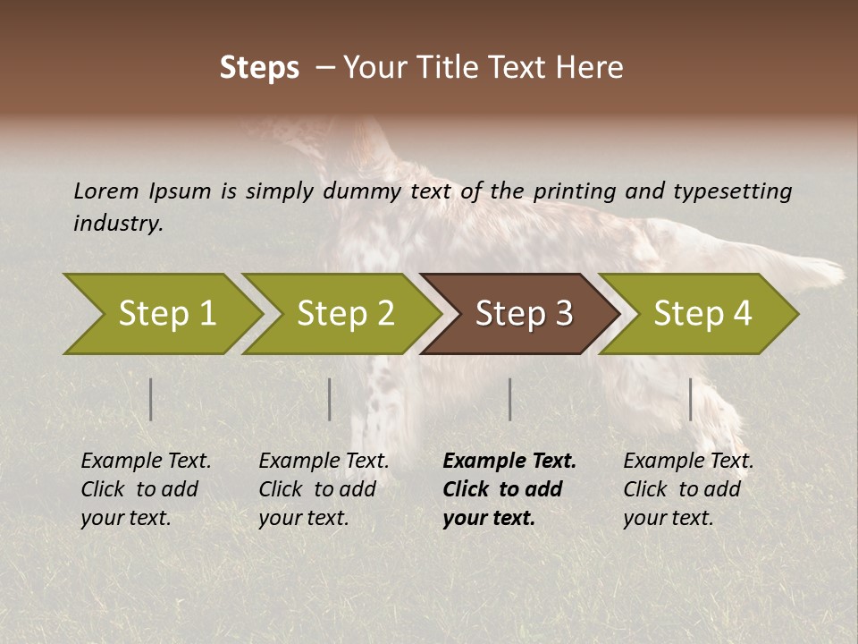 A Brown And White Dog Standing On Top Of A Lush Green Field PowerPoint Template