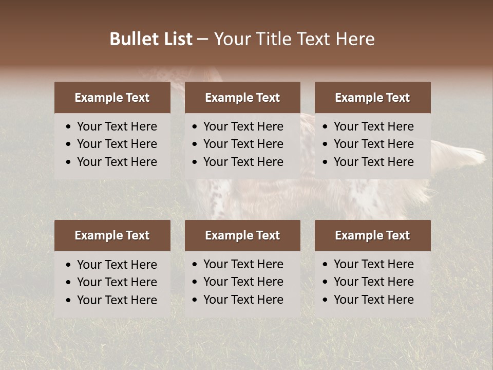 A Brown And White Dog Standing On Top Of A Lush Green Field PowerPoint Template