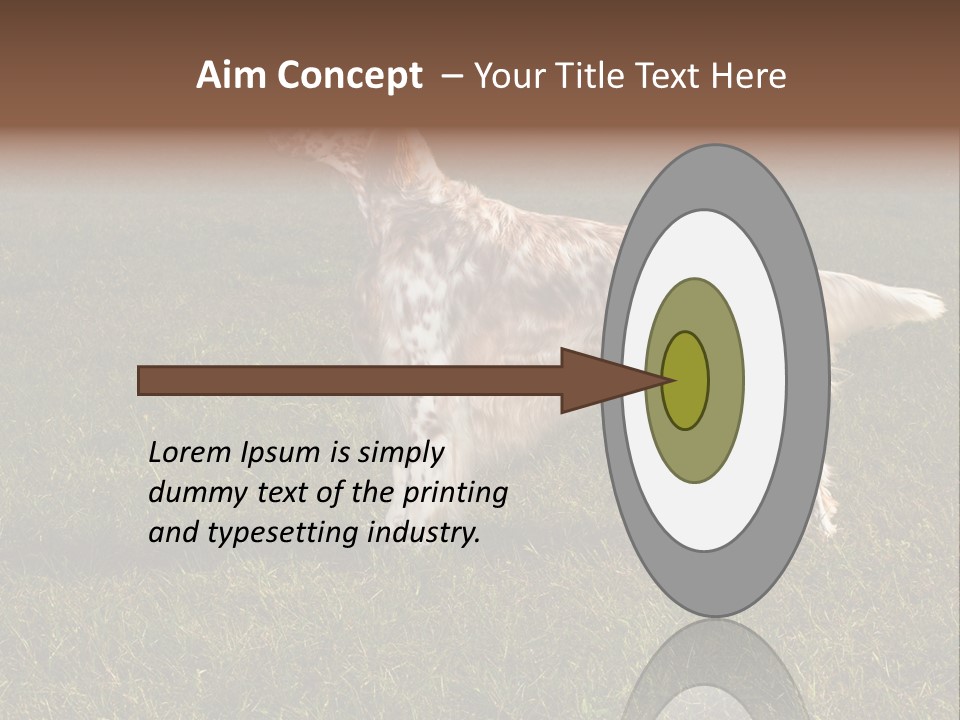 A Brown And White Dog Standing On Top Of A Lush Green Field PowerPoint Template