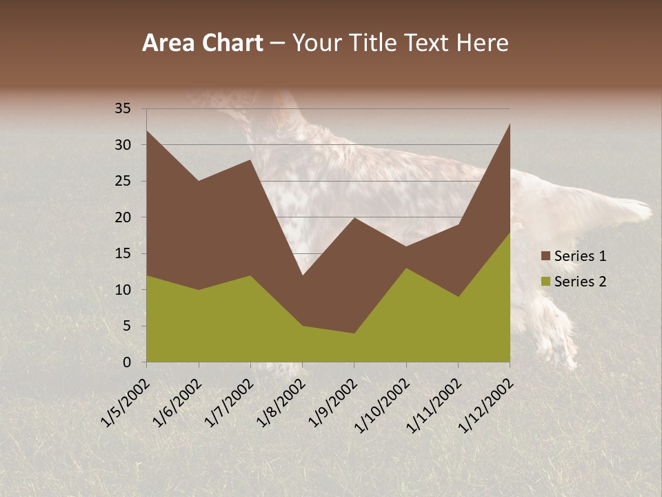A Brown And White Dog Standing On Top Of A Lush Green Field PowerPoint Template