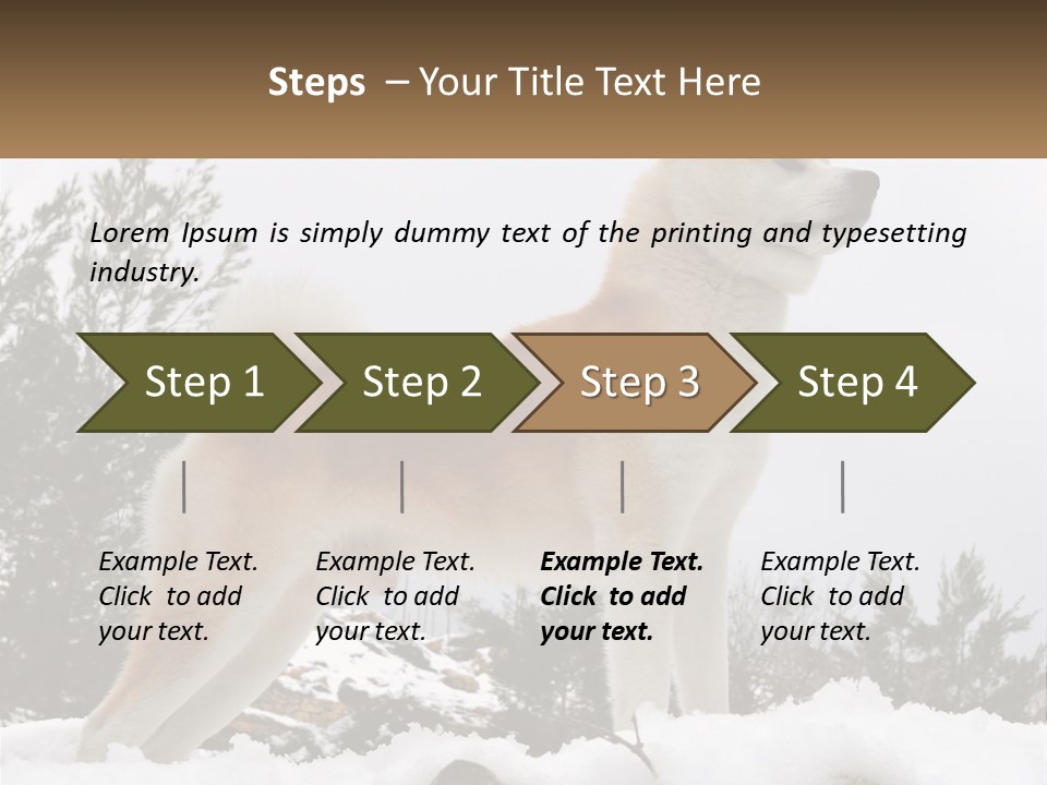 A Brown And White Dog Standing In The Snow PowerPoint Template