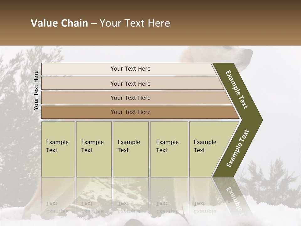 A Brown And White Dog Standing In The Snow PowerPoint Template